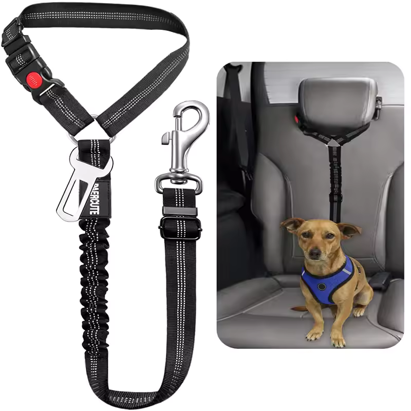 Dog Seat Belt for Car, Adjustable Dog Seatbelts for Vehicle, Nylon Pet Safety Seat Belts for Travel
