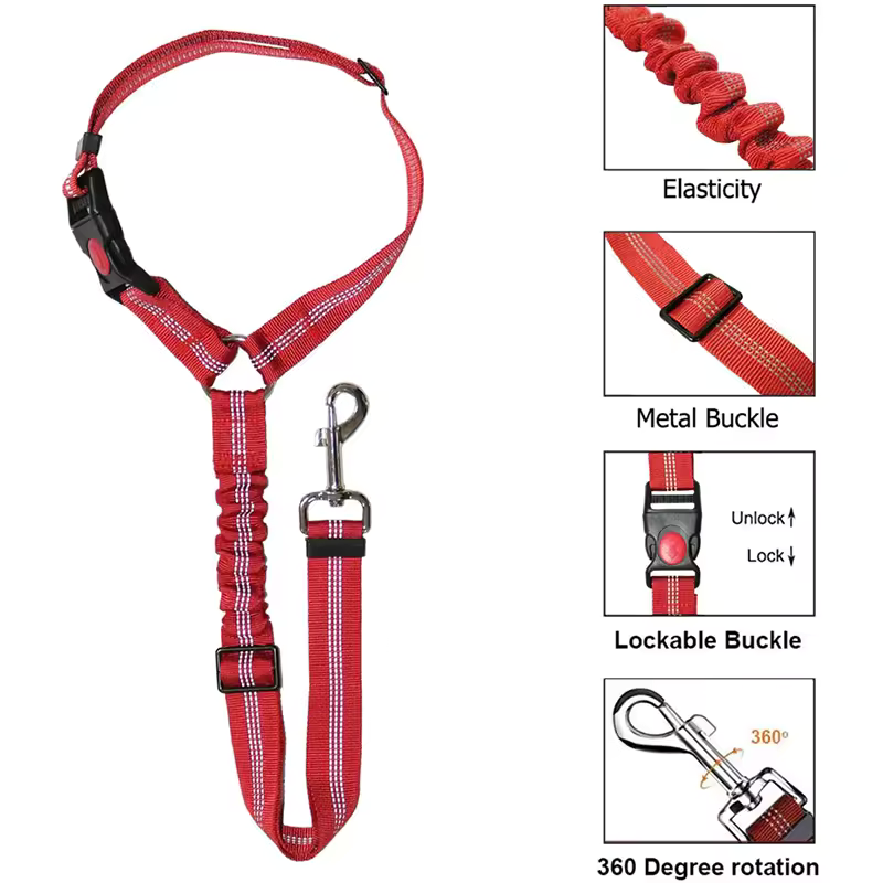 Dog Seat Belt for Car, Adjustable Dog Seatbelts for Vehicle, Nylon Pet Safety Seat Belts for Travel