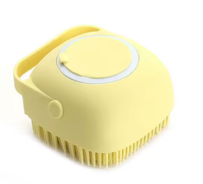 Soft Silicone Pet Bathing Brush – 2-in-1 Grooming & Shampoo Dispenser for Dogs & Cats