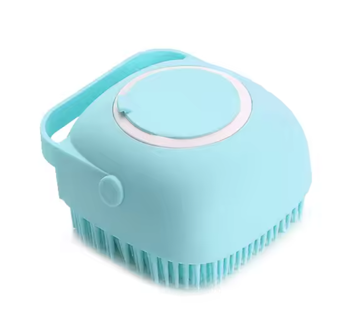Soft Silicone Pet Bathing Brush – 2-in-1 Grooming & Shampoo Dispenser for Dogs & Cats