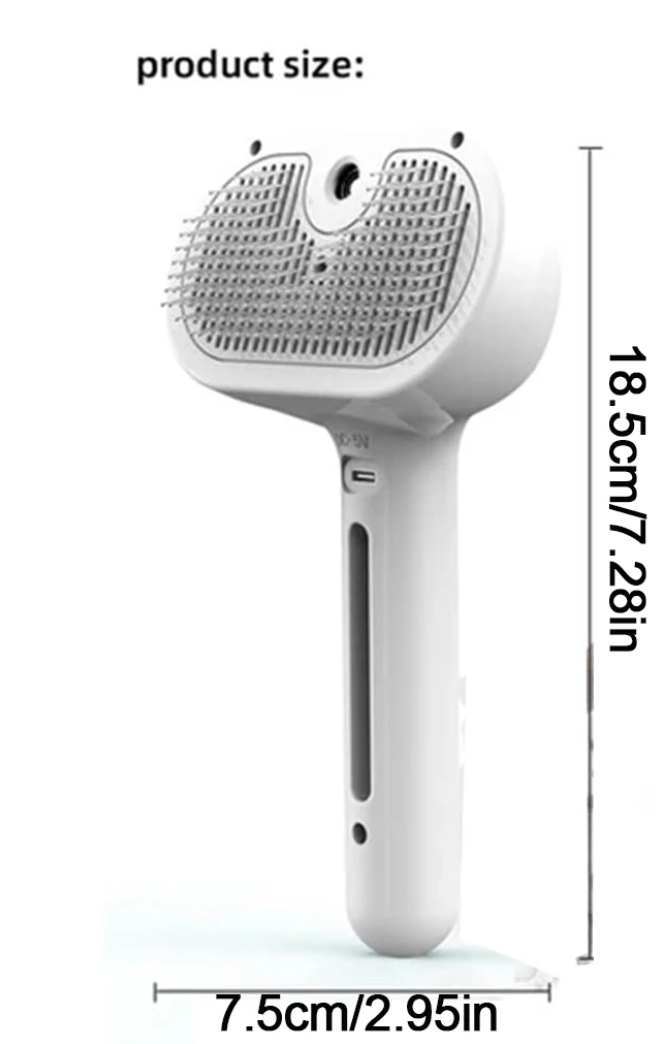 Luxury Steam Spray Grooming Brush for Dogs & Cats – Anti-Shedding, Anti-Static, USB Rechargeable