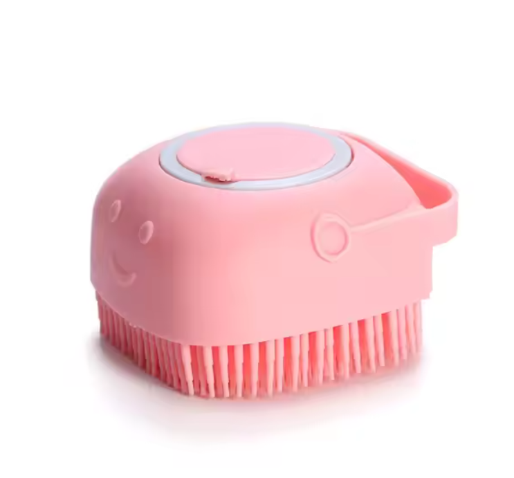 Soft Silicone Pet Bathing Brush – 2-in-1 Grooming & Shampoo Dispenser for Dogs & Cats
