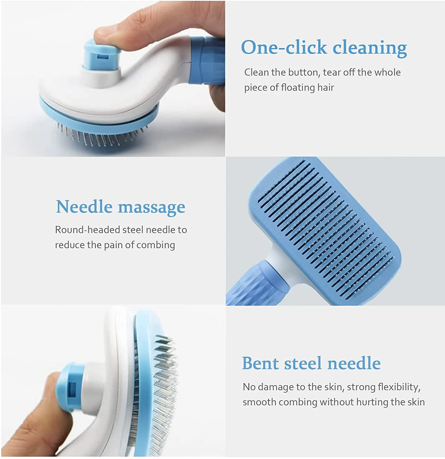 Pet Hair Remover Brush – Grooming & Bath Comb for Long-Haired Dogs and Cats