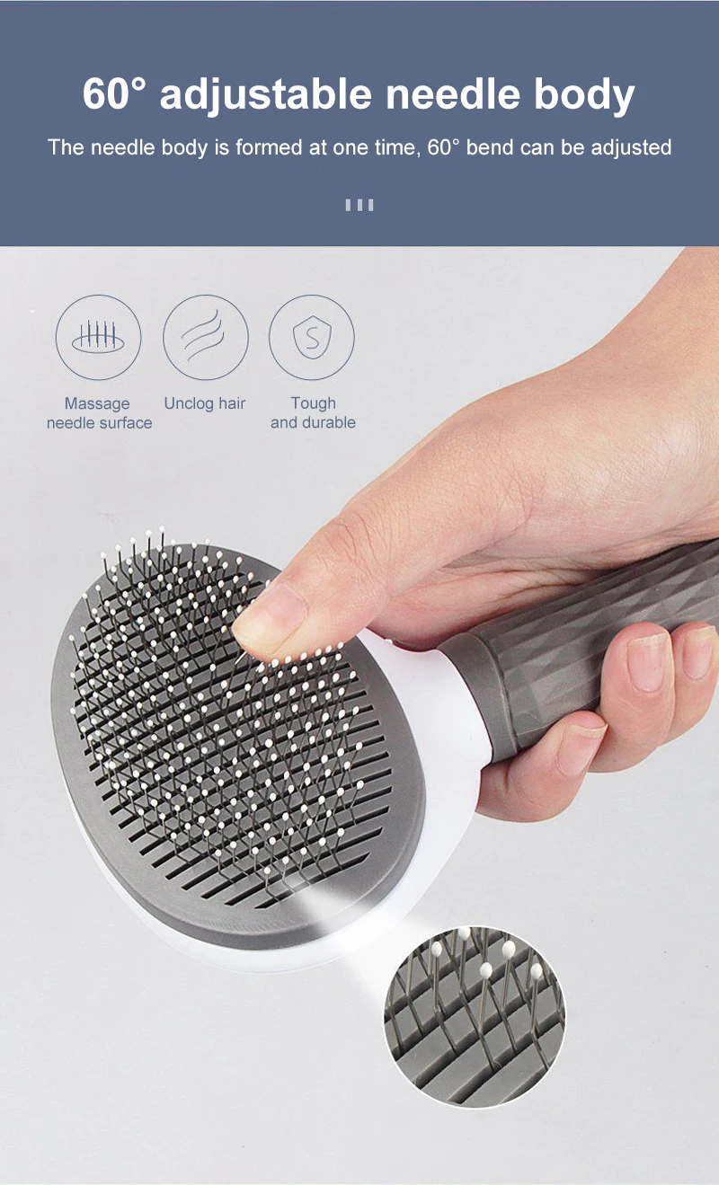 Pet Hair Remover Brush – Grooming & Bath Comb for Long-Haired Dogs and Cats