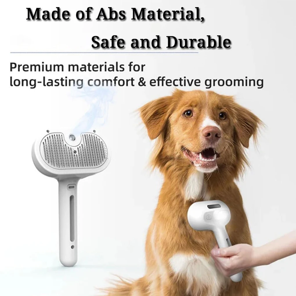 Luxury Steam Spray Grooming Brush for Dogs & Cats – Anti-Shedding, Anti-Static, USB Rechargeable
